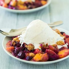 Peach and Blueberry Crumble