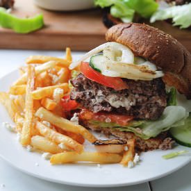 Garden Salad Feta Stuffed Burgers