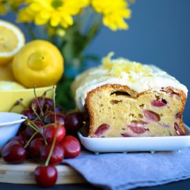 Lemon Yogurt and Cherry Cake