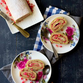 Pomegranate & Strawberry Roulade