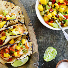 Shrimp Tacos with Mango Salsa