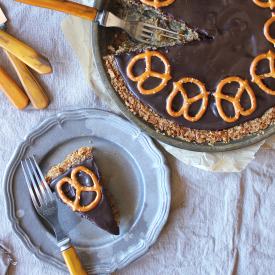 Chocolate Bourbon Pretzel Pie