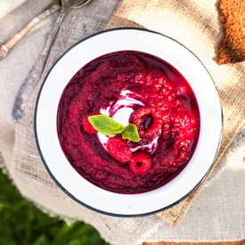 Roasted Beet and Raspberry Soup
