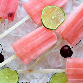 Cherry- Limeade Popsicles