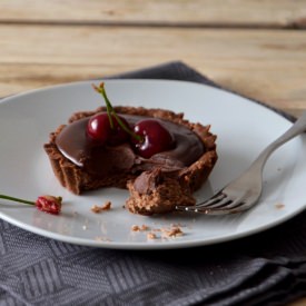 Chocolate Tartlets with cherries
