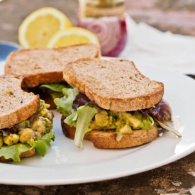 Avocado Chickpea Pesto Sandwiches