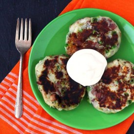 Wasabi Potato Patties w/ Sour Cream