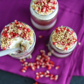 Pomegranate Yogurt Cheesecake Pots