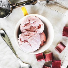 Vanilla Rhubarb Frozen Yogurt