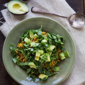 Curried Quinoa w/ Spinach & Avocado