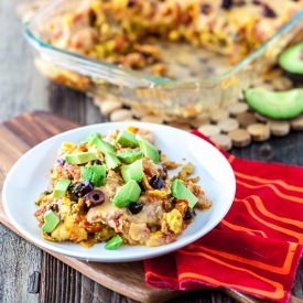 Nacho Tofu Scramble Enchiladas