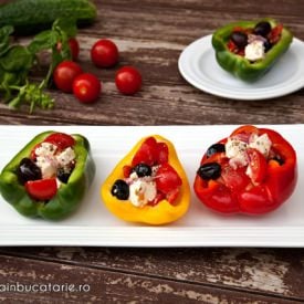 Peppers Stuffed with Greek Salad