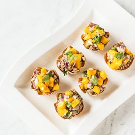 Asian Turkey Wontons W/ Mango Salsa