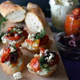 Greek Crostini with Whipped Feta