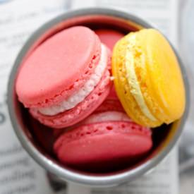 Saffron Cardamom, Roohafza Macarons