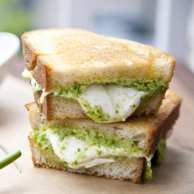 Garlic Scape Pesto Grilled Cheese