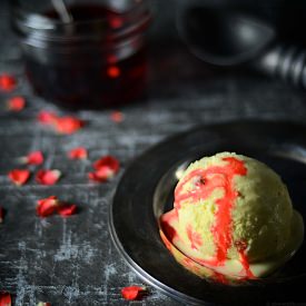Rose Petal and Saffron Ice Cream
