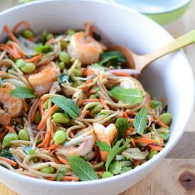 Spicy Peanut Noodles with Shrimp
