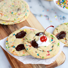 Hot Fudge Ice Cream Sundae Cookies