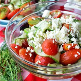 Greek-Style Cucumber, Tomato Salad