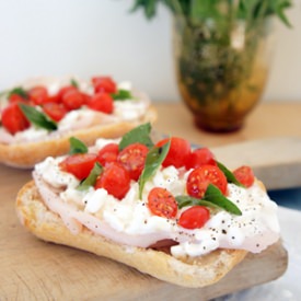 Cherry Tomato and Cottage Tartines