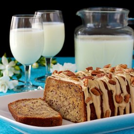 Banana-Pecan Bread w/ Caramel Icing