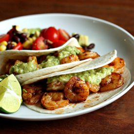 Shrimp Tacos with Avocado Salsa
