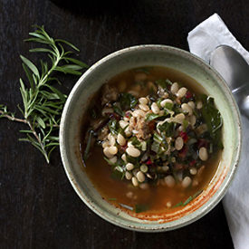 Tepary Bean, Sausage & Chard Soup