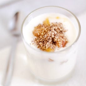 Rhubarb with Walnut-Coffee Crumbs