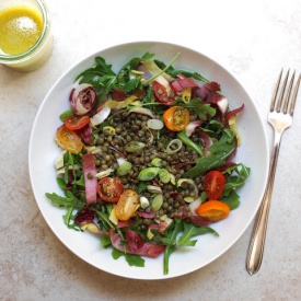 French Lentil & Bitter Greens Salad