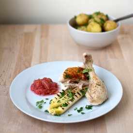Chicken with Asparagus & Rhubarb