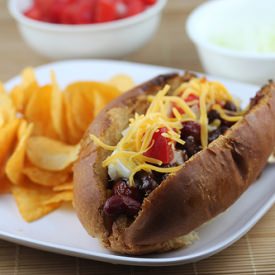Grilled BBQ Chili Dogs