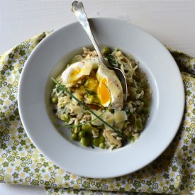 Green Risotto with Poached Egg