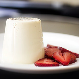 Pepper Panna Cottas & Wine Berries