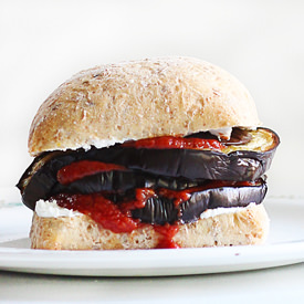 Eggplant and Goat Cheese Sandwich