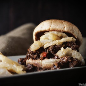 Sloppy Joes with Fried Onions