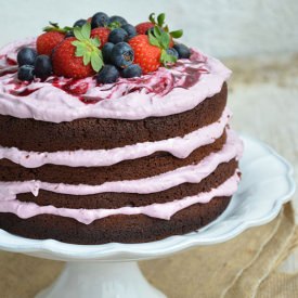 Chocolate Cake with Cheesecake