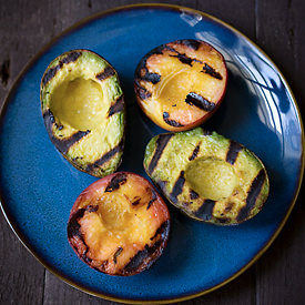 Grilled Avocado & Peach Salsa
