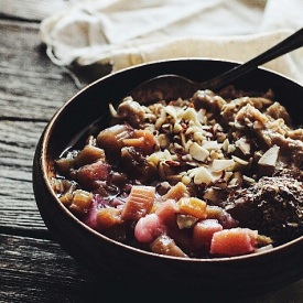 Nutty Rhubarb Oatmeal