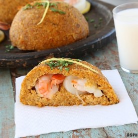 Fish Kibbeh Stuffed with Seafood