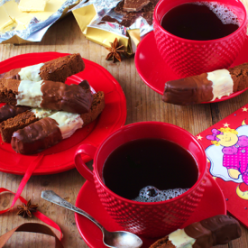 Gingerbread Biscotti in Chocolate