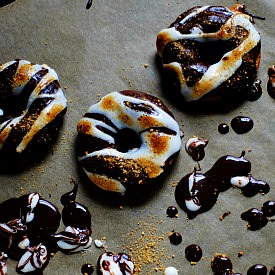 Yeasted Baked S’mores Donuts