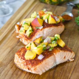 Chili-Rubbed Salmon with Salsa