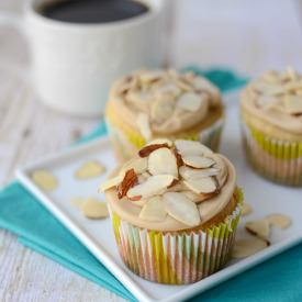 Almond Cupcakes w/ Caramel Frosting
