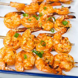 Thai-Curry Marinated Grilled Shrimp