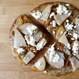 GF Onion, Pear & Goat Cheese Pizza