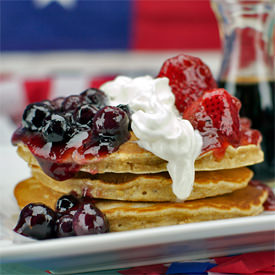 Red, White & Blueberry Pancakes