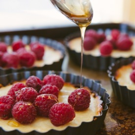 Raspberry & Honey Goat Cheese Tarts