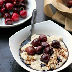 Roasted Cherries and Cream Oatmeal