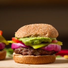 Green Chile Guacamole Burgers